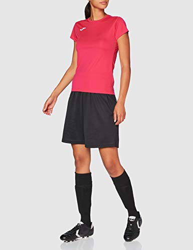 Joma Combi Woman M/C Camiseta Deportiva para Mujer de Manga Corta y Cuello Redondo, Rosa (Pink Fucsia), L