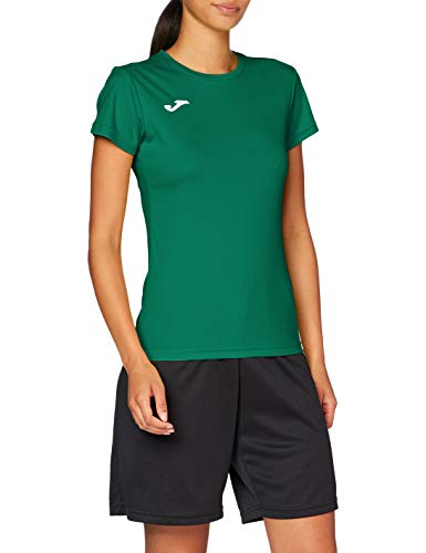 Joma Combi Woman M/C Camiseta Deportiva para Mujer de Manga Corta y Cuello Redondo, Verde (Green), XL