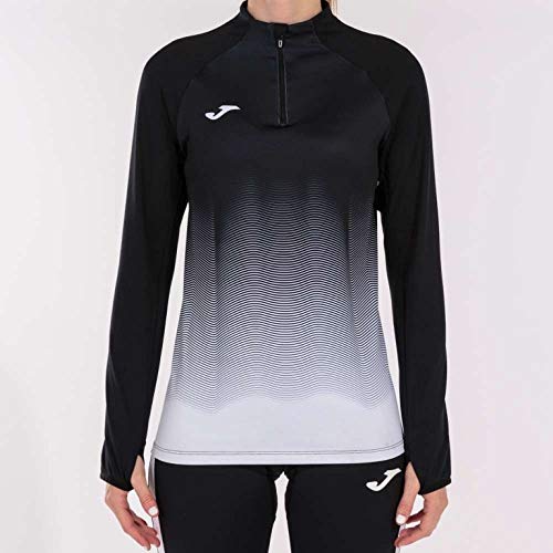 Joma Elite VII Sudadera Running, Mujer, Negro-Blanco, L
