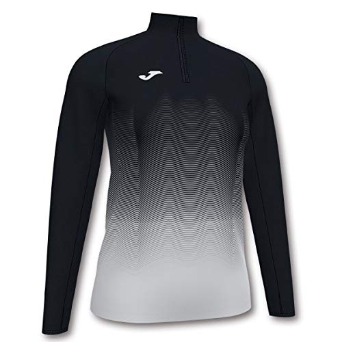 Joma Elite VII Sudadera Running, Mujer, Negro-Blanco, L