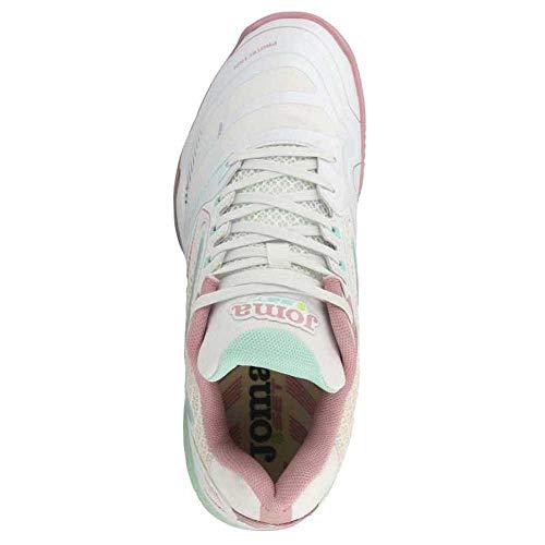 Joma Set Lady, Zapatos de Tenis Mujer, Blanco-Rosa, 38 EU