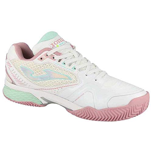 Joma Set Lady, Zapatos de Tenis Mujer, Blanco-Rosa, 38 EU