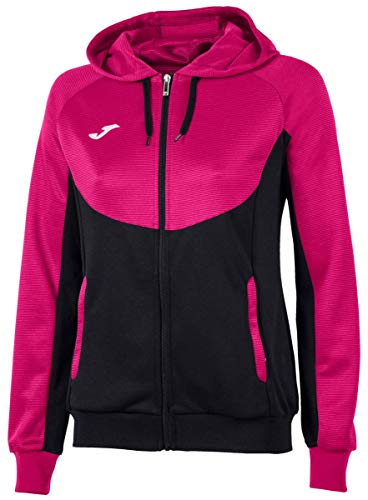 Joma Sudadera Capucha Essential - Sudadera, Mujer, Multicolor(Negro-Rosa)