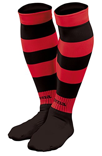 Joma Zebra Medias de Juego, Hombres, Negro/Rojo, L