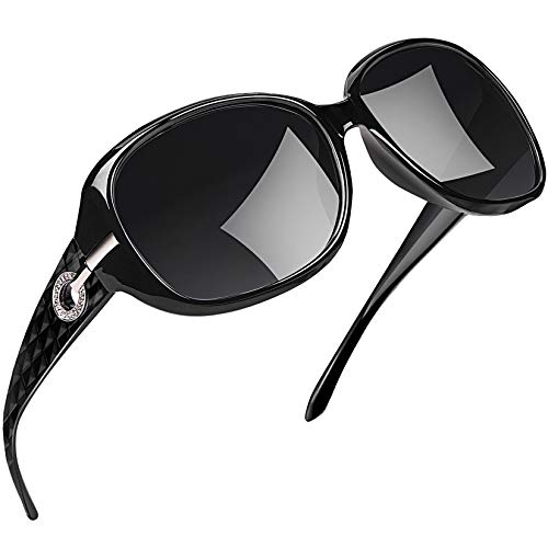 Joopin Gafas de Sol Mujer Moda Polarizadas Protección UV400 de Gran Tamaño Gafas de Sol Señoras (Paquete simple negro)
