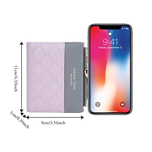 JOSEKO Cartera Mujer Pequeña, Billetera Corta de Las Señoras Titular de la Tarjeta Monedero Lindo Multi-Ranuras Bolse Cuero PU Delgado con Borlas en Forma de Corazón Colgante de Regalo Señoras Niñas