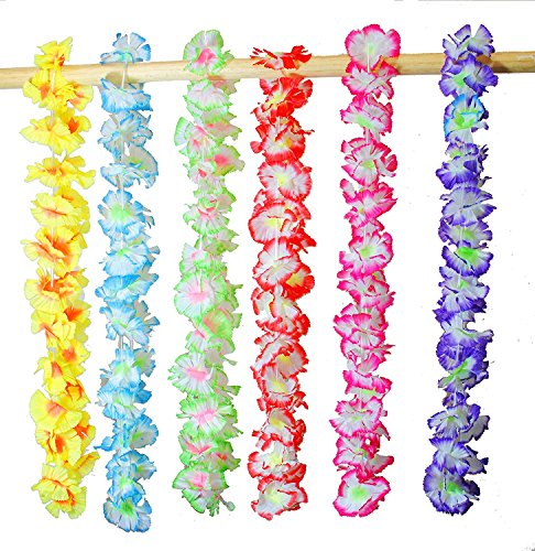 JOYIN 36pcs Collares Hawaianos Fiesta Venda del Partido Hula Hawaiian Lei Flor Guirnalda para Luau Summer Playa Tema Fiesta