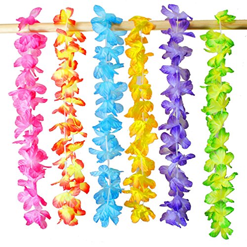 JOYIN 36pcs Collares Hawaianos Fiesta Venda del Partido Hula Hawaiian Lei Flor Guirnalda para Luau Summer Playa Tema Fiesta