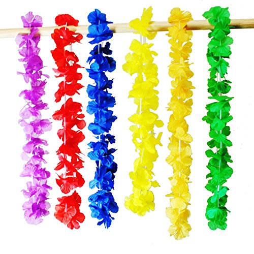 JOYIN 36pcs Collares Hawaianos Fiesta Venda del Partido Hula Hawaiian Lei Flor Guirnalda para Luau Summer Playa Tema Fiesta