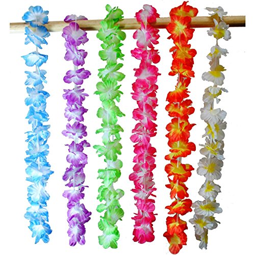 JOYIN 36pcs Collares Hawaianos Fiesta Venda del Partido Hula Hawaiian Lei Flor Guirnalda para Luau Summer Playa Tema Fiesta