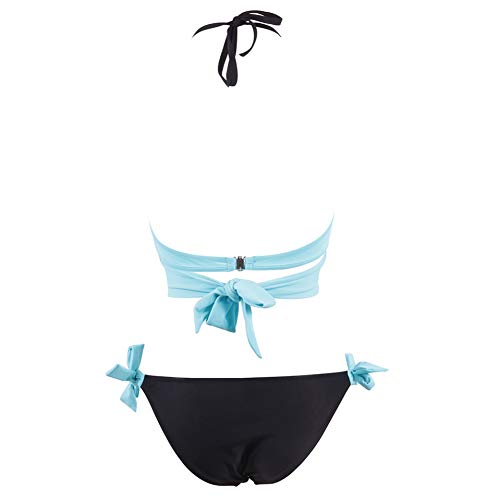 JSGJBJN Trajes de Baño Banda Cruzada Halter Bikini Traje de baño Push Up Traje de baño Bordeado Bikini Set Mujeres Traje de baño Ropa de baño Ropa de baño-1,S