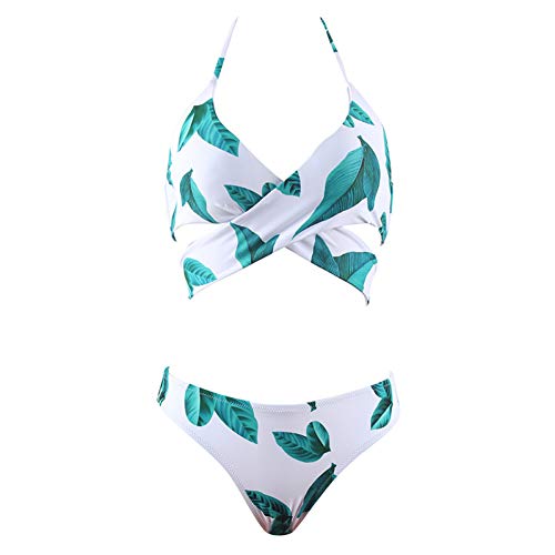 JSGJBJN Trajes de Baño Traje de baño para Mujer Bikini Push Up Estampado   Bikinis Bottom Girls Beach Traje de baño Cruzado Traje de baño-KJ017-W1,L