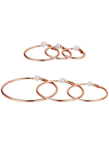 Juego de 6 pares de pendientes sin perforación para mujeres y niñas, 6 tamaños