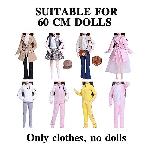 Juego de ropa de muñeca hecha a mano de moda de 60 cm Ropa casual diaria Tops Pantalones Faldas Pijama Traje deportivo Trajes con sombrero Accesorios para Barbie Muñeca de 22 pulgadas