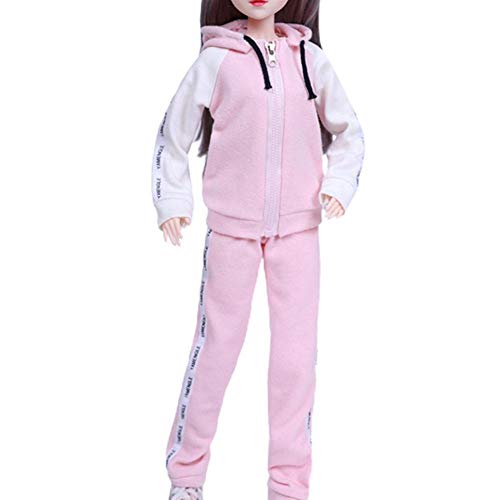 Juego de ropa de muñeca hecha a mano de moda de 60 cm Ropa casual diaria Tops Pantalones Faldas Pijama Traje deportivo Trajes con sombrero Accesorios para Barbie Muñeca de 22 pulgadas