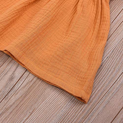 Julhold Baby Girls Leisure Lovely ropa de verano cómoda para niños, vestido de tutú de princesa de fiesta de pompón macizo 2019 Amarillo amarillo 4-5 Años