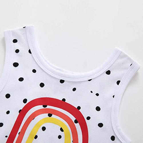 Julhold - Pelele Informal de algodón con Estampado de arcoíris, sin Mangas, para bebés de 3 a 24 Meses