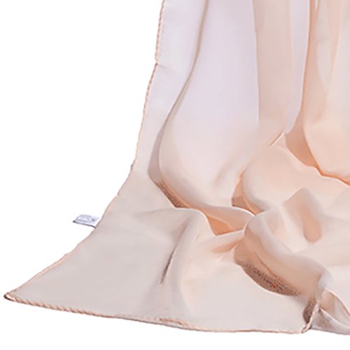 JUNGEN Pañuelo de Seda Elegante Suave Larga Bufanda Estola Chal Delgada del Mantón de Gasa para Mujeres de el 160 * 50cm（Amarillo Claro）