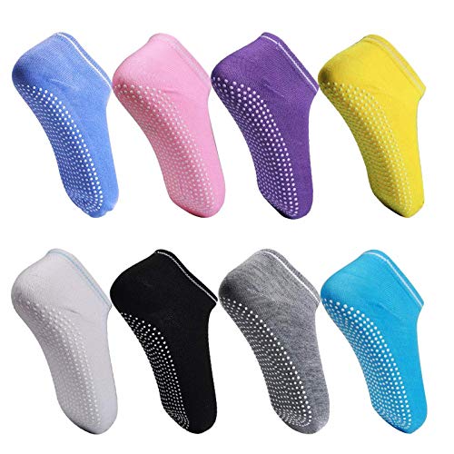 JURONG 8 pares de calcetines de yoga para mujer, para yoga, pilates, ballet, deportes, antideslizantes (8 colores)