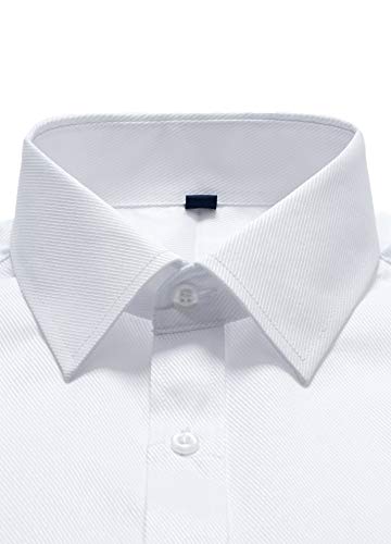 J.VER Hombres Doble Manguito Negocios Camisas de Vestir Formales con Gemelos de Metal Ajuste Regular Manga Larga