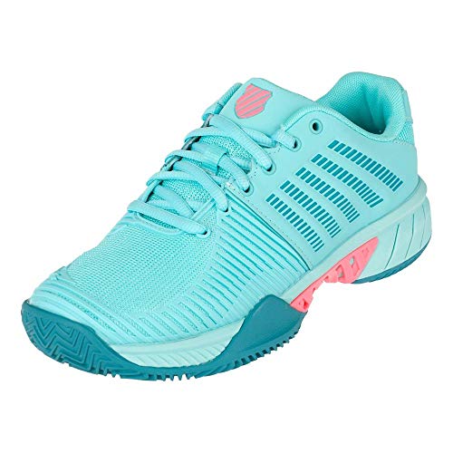 K-Swiss Performance Express Light 2 HB, Zapatillas de Tenis Mujer, Azul (Aruba Blue/Maui Blue/Soft Neon Pink 436), 39.5 EU