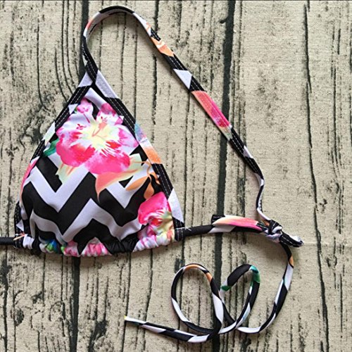 K-youth Bikini Mujer 2018 con Relleno, Verano Bikini Push Up Mujer Playa Atractivo Vestidos De Baño Ropa De Baño Bikinis Bañador Deportivo Traje de Baño Dos Piezas para Mujer (Negro-B, S)