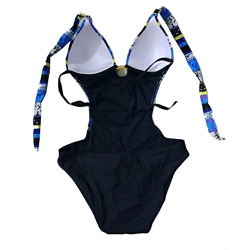 K-youth Mujer Traje de Baño, Ropa De Baño Bohemia Bañador de una Pieza Bikini Mujer 2018 con Relleno Bikini Push Up Mujer Playa Exótico Bikinis Mujer Push Up Traje De Baño Mujer (Azul, XL)