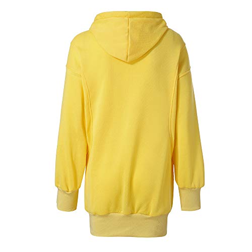 K-youth sudadera mujer Tumblr Largas Anchas Sudaderas Adolescentes Chicas Invierno Sudaderas con Capucha Mujer Deportivas Sudaderas Stranger Things Niña Chica Chandal (Amarillo, L)