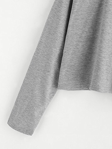 K-youth Sudaderas Adolescentes Chicas Tumblr Sudaderas Cortas Niña con Roses Sudaderas Cortas Mujer Crop Top Sudadera Stranger Things 3 Sudadera sin Capucha Mujer Invierno Chandal Chica (Gris, L)