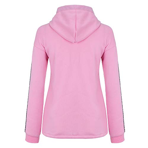 K-youth Sudaderas con Capucha Adolescentes Chicas Color Sólido Suelto con Bolsillos Camisetas Mujer Deporte Tops Blusas para Mujer Invierno (Rosa, S)