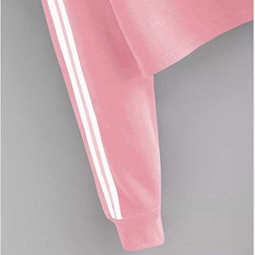 K-Youth Sudaderas con Capucha Cortas Mujer Tumblr Sudaderas Cortas Niñas Sudaderas Adolescentes Chicas Invierno Manga Larga Chandal Chica Sudaderas Stranger Things Mujer Deporte (Rosa, XXL)