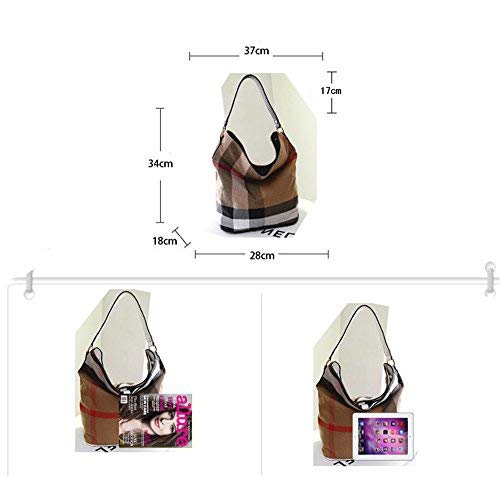 Kaday Wewo Bolso Shopper Mujer Bolso Bandolera Lienzo Bolso Totalizador Bolsos Mujer Con Plaid Bolsos De Mano Viaje Bolso Portatil Grande Bolsos Cruzados Casual Bolso Playa Bolsos Crossbody