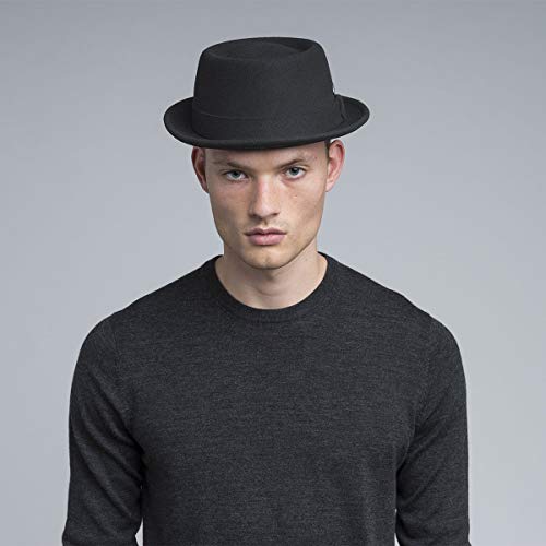 Kangol Litefelt Sombrero Pork Pie, Negro, Talla Inglesa: Large para Hombre