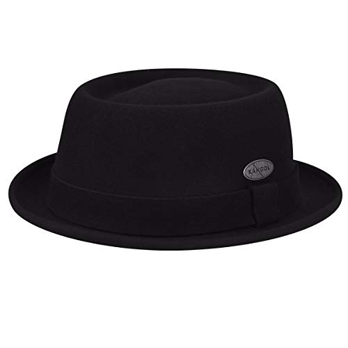 Kangol Litefelt Sombrero Pork Pie, Negro, Talla Inglesa: Large para Hombre