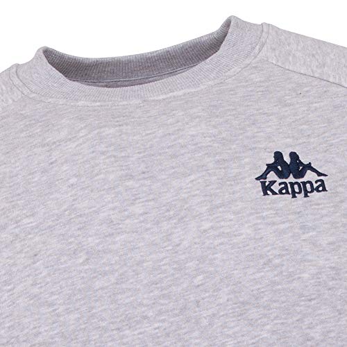 Kappa Authentic Taule - Sudadera de Manga Larga para Hombre, diseño Retro, Corte Regular, Hombre, Sudadera, 705421, 18 m Gris Melange., Large