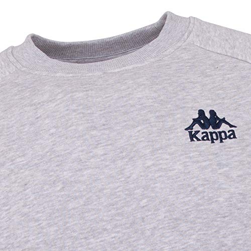 Kappa Authentic Taule - Sudadera de Manga Larga para Hombre, diseño Retro, Corte Regular, Hombre, Sudadera, 705421, 18 m Gris Melange., Large