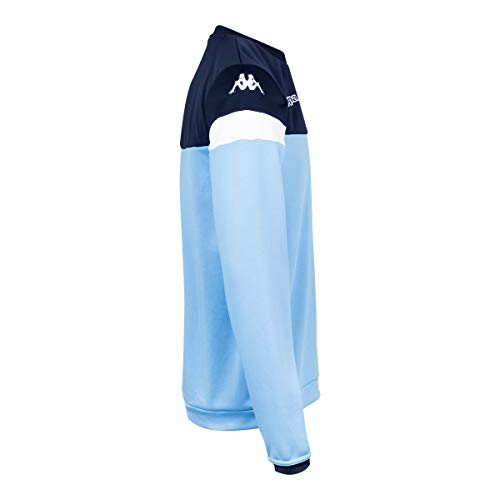 Kappa Lido Sweat Sudadera de Entrenamiento, Hombre, Azul Cielo/Azul Marino/Blanco, L