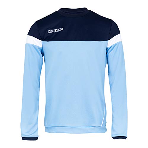 Kappa Lido Sweat Sudadera de Entrenamiento, Hombre, Azul Cielo/Azul Marino/Blanco, L