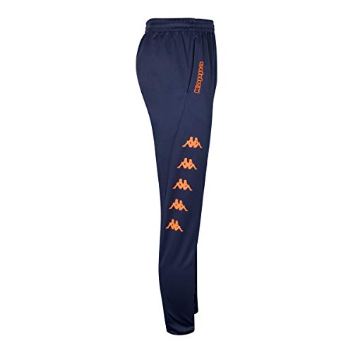 Kappa Pagino Pantalón Largo, Unisex, Azul Marino/Naranja Fluor, L