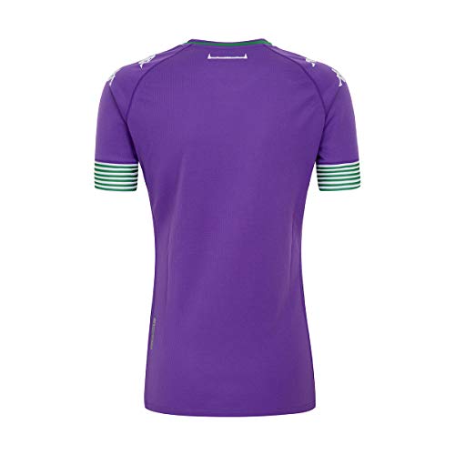 Kappa Segunda Equipación Camiseta, Mujer, Violeta/Verde/Blanco, S