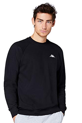 Kappa Vauke - Sudadera unisex de algodón, básica para deporte y ocio, sudadera para mujeres y hombres, en los colores azul, gris, negro y tallas S, M, L, XL, XXL y XXXL 19-4006 Caviar L