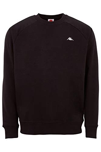 Kappa Vauke - Sudadera unisex de algodón, básica para deporte y ocio, sudadera para mujeres y hombres, en los colores azul, gris, negro y tallas S, M, L, XL, XXL y XXXL 19-4006 Caviar L