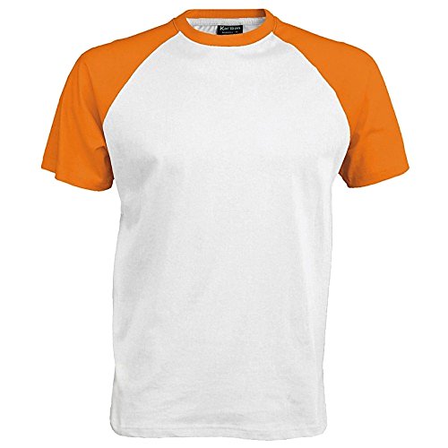 Kariban – Camiseta de manga corta para hombre Bianco/Blu reale Medium