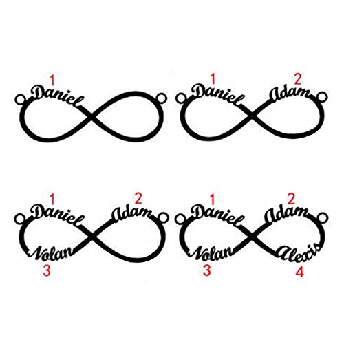 KAULULU Pulseras Mujer Personalizadas Infinity con Nombre Grabado con Niño nombre para Madre Hija Joyas Regalos de Cumpleaños para Mamá Bff Hermana (2 Name)