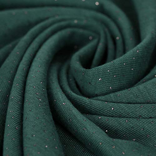 KAVINGKALY Jersey de mujer Hijab Bufandas Glitter Shimmer Headwarp Fashion Long Plain Muslim Head Scarf Wrap Chales (Glitter-Teal)