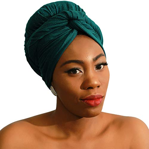 KAVINGKALY Jersey de mujer Hijab Bufandas Glitter Shimmer Headwarp Fashion Long Plain Muslim Head Scarf Wrap Chales (Glitter-Teal)