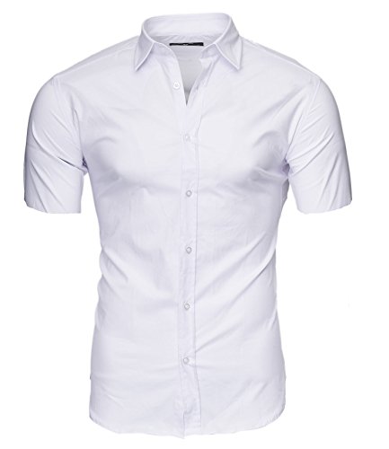 Kayhan Hombre Camisa Manga Corta, Caribic White L