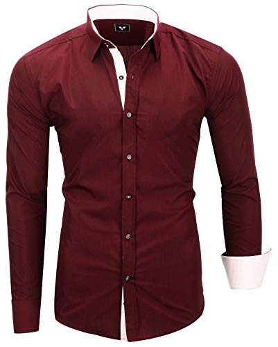 Kayhan Hombre Camisa, TwoFace Bordeaux S
