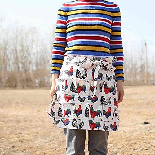 KDOI Delantal para recoger huevos, adecuado para pollo, pato, huevos de ganso, granja, cocina, hogar, trabajo, ropa para adultos.
