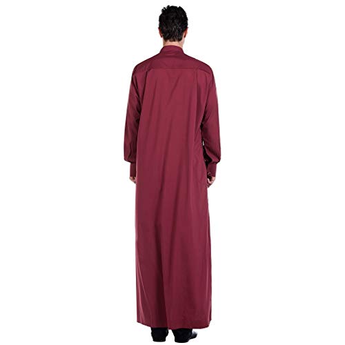 Keeards- Thobe con manga larga árabe musulmana, calf-length, hombre, musulmana, vestido de manga larga étnico, kaftán en el Oriente Medio Thobe Verano Largo Alto Du Vin XL